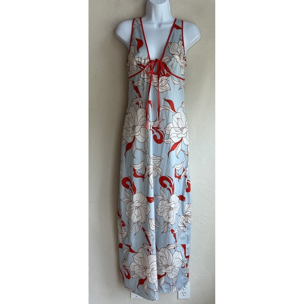 Madison The Label Beth Maxi Dress XS Floral Plunge Romantic Resort Retro